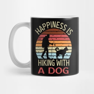 Mountain Dog Dad, Camping Adventure Souvenir, Outdoors Hiking Gifts, Happiness is Hiking With a Dog , Dog Lover Father's Day Gift Mug